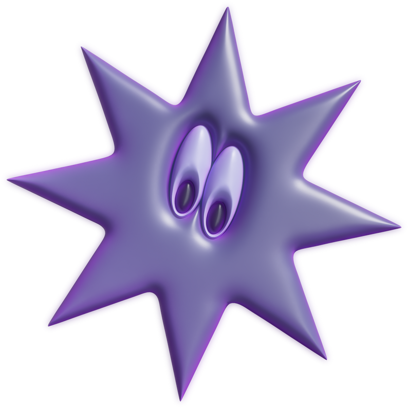 Matte 3D Spiky Emoticon