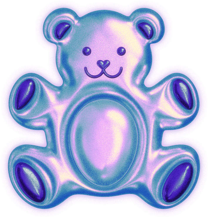 Gradient Chrome Teddy Bear